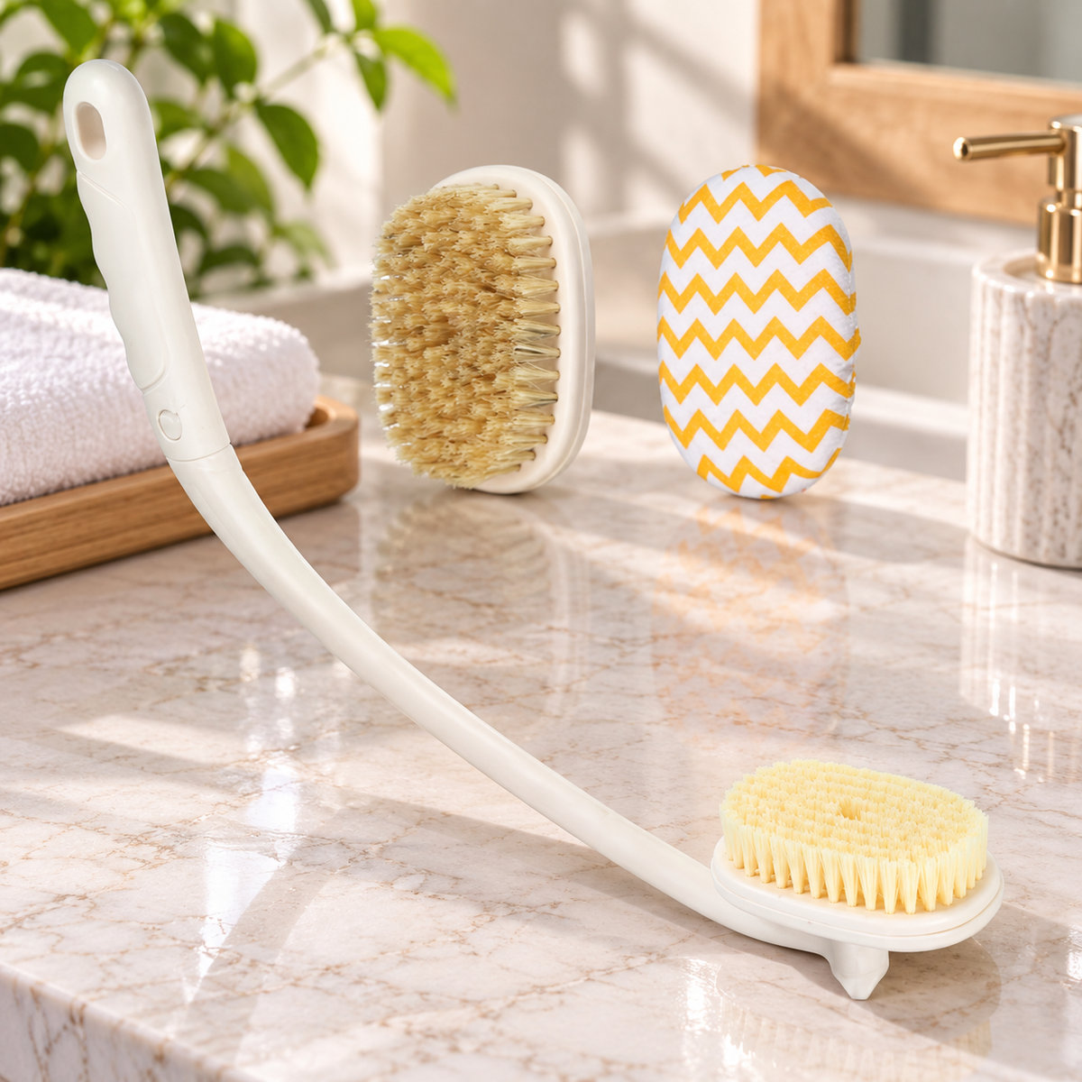 Unique Bargains Long Handle Back Scrubber Bath Brush 17" 1 Set
